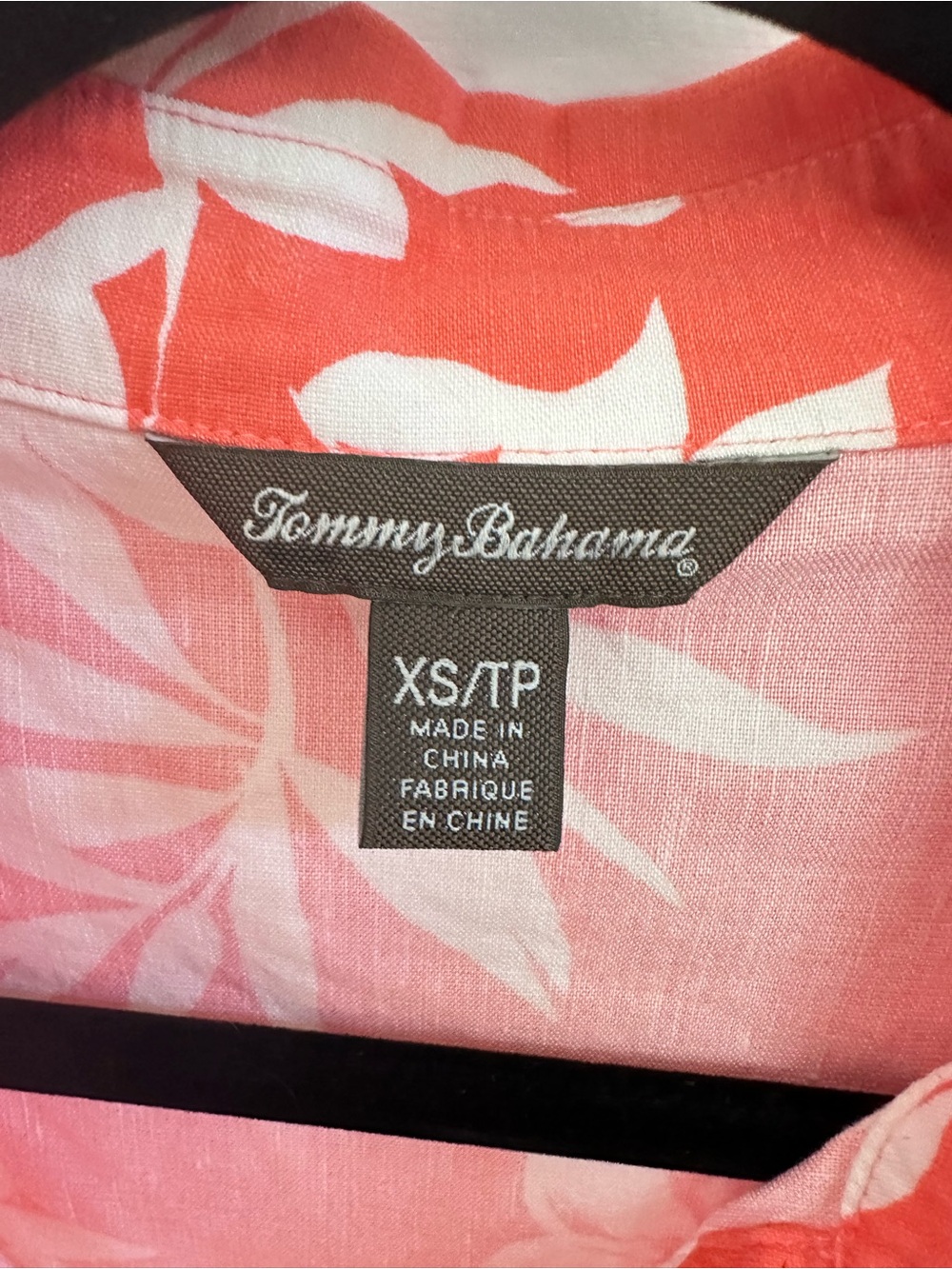 Tommy Bahama XS orange-white tropical floral linen button down sleeveless dress - Picture 6 of 12
